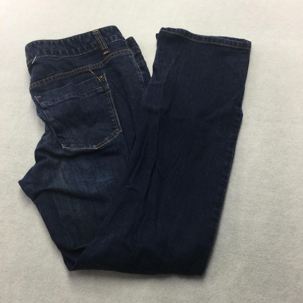 Mossimo Supply Co Curvy Fit Bootcut Jeans Womens 14 Blue Dark Wash Stretch